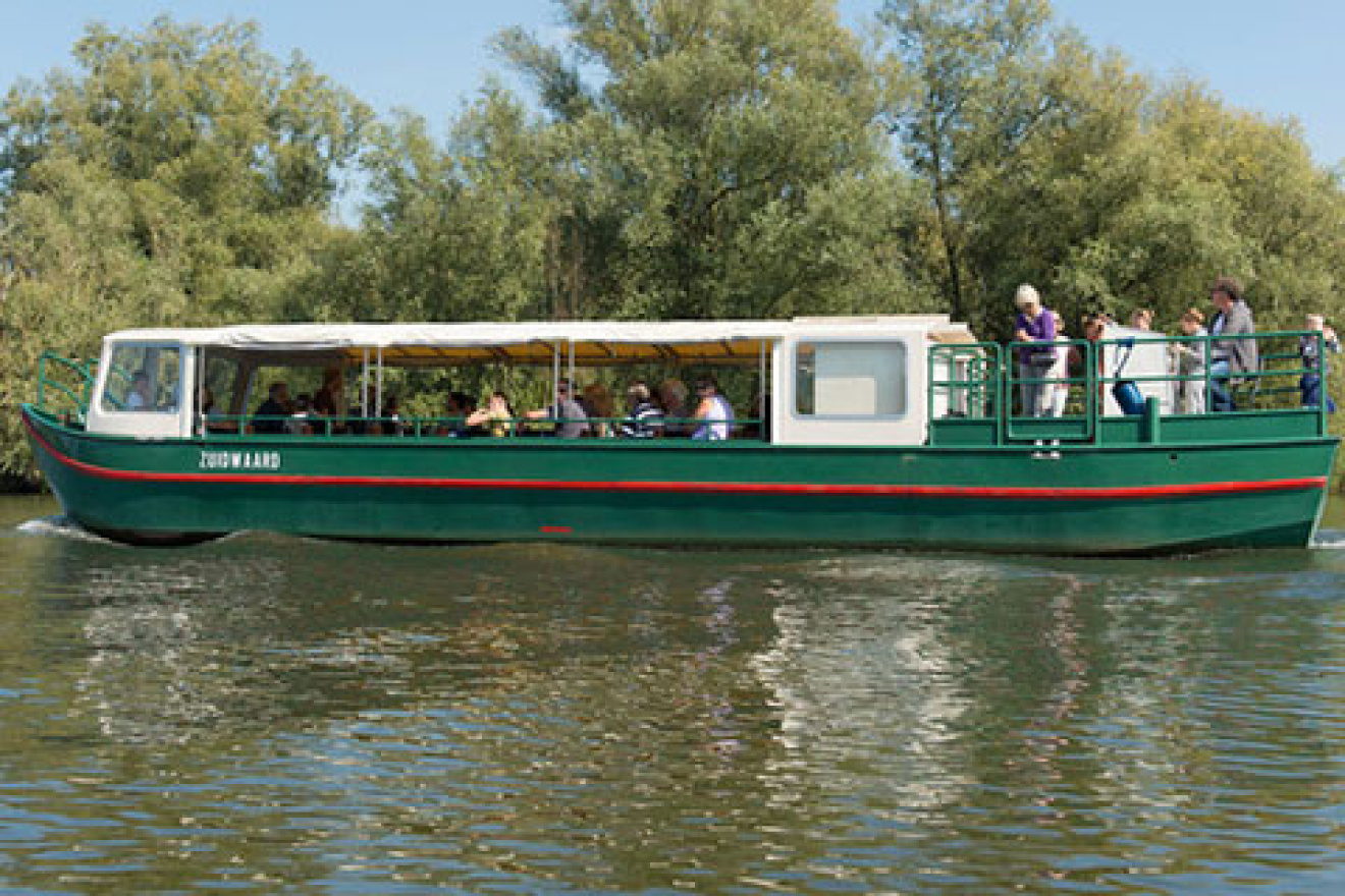 Met de fluisterboot varen door de Biesbosch